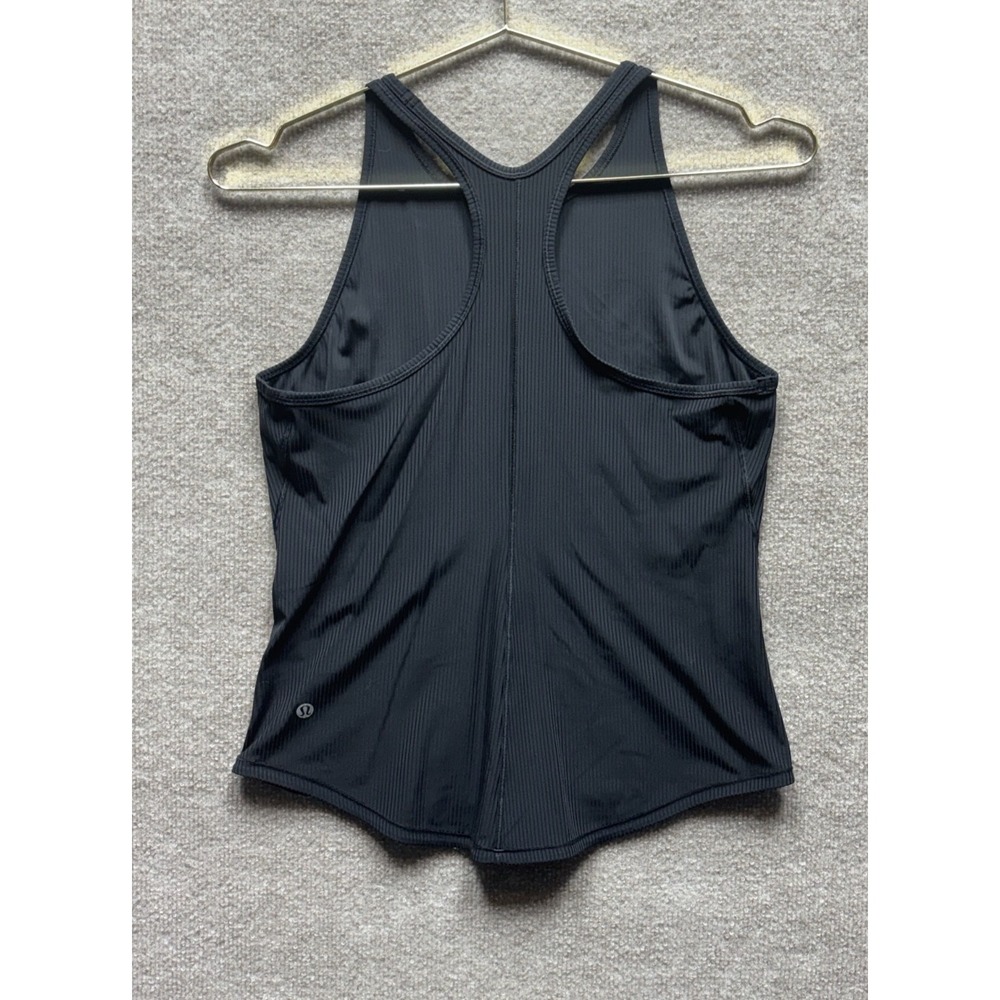 Lululemon Shirt Women 6 Black Racerback Tank Top Everyday Athleisure Yoga EUC - Picture 2 of 3
